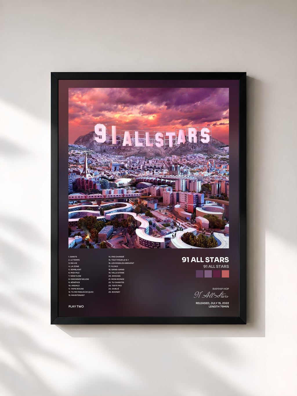 #noir 91 ALL STARS di 91 All Stars in stampa incorniciata, cornice nera, stampata e incorniciata in Francia