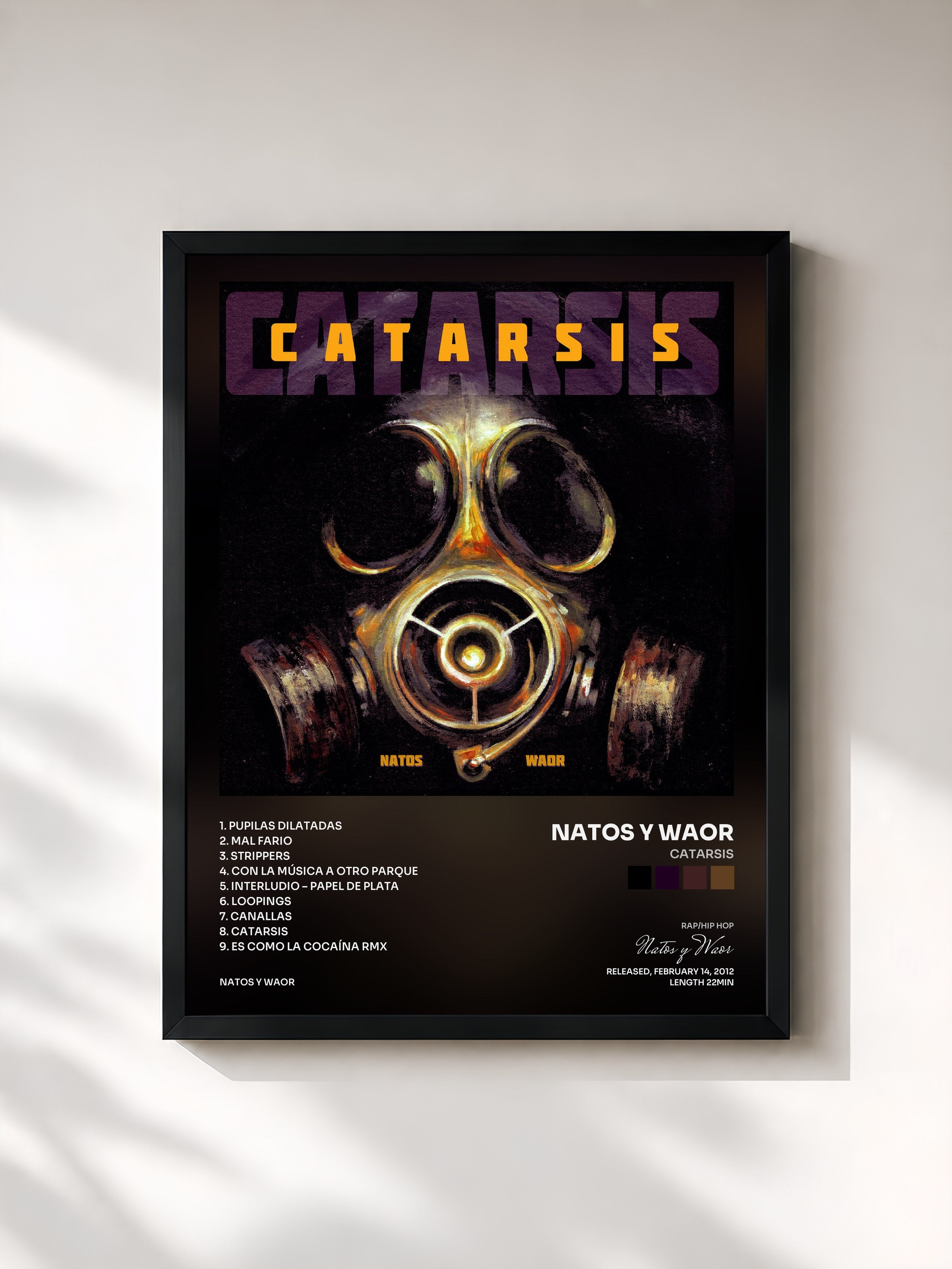 #noir Tableau de l'album Catarsis de Natos y Waor, cadre noir, imprimé et encadré en France