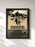 #noir Tableau de l'album Wicked Man's Rest de Passenger, cadre noir, imprimé et encadré en France