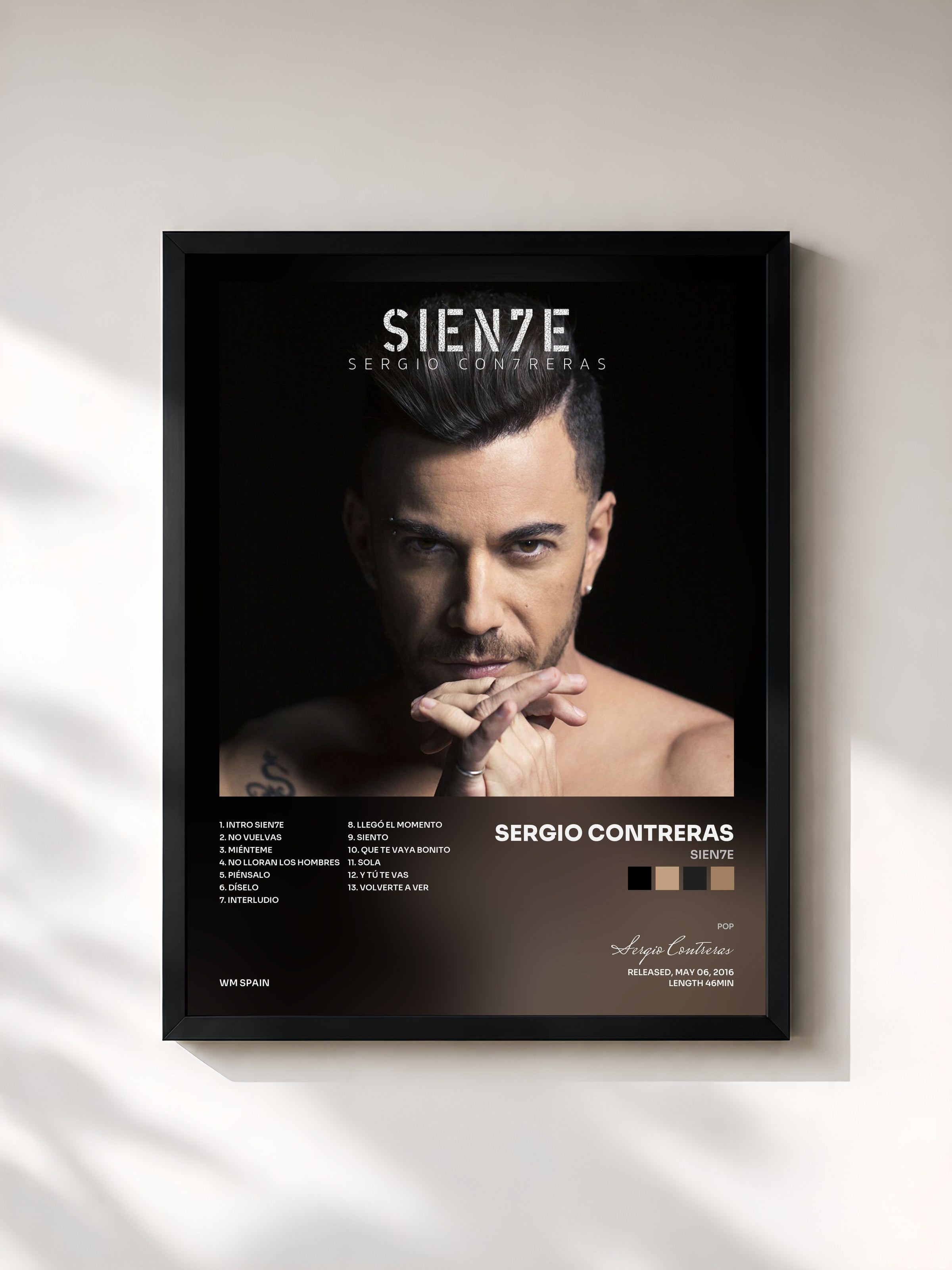 #noir Tableau de l'album Sien7e de Sergio Contreras, cadre noir, imprimé et encadré en France
