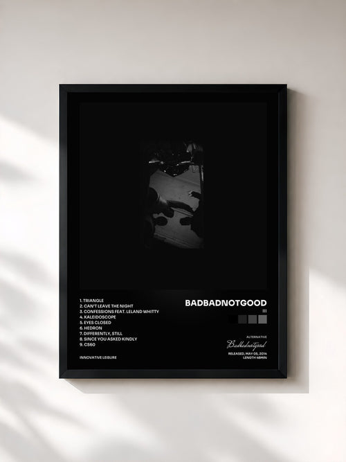 #noir III de Badbadnotgood en lámina enmarcada, marco negro, impresa y enmarcada en Francia