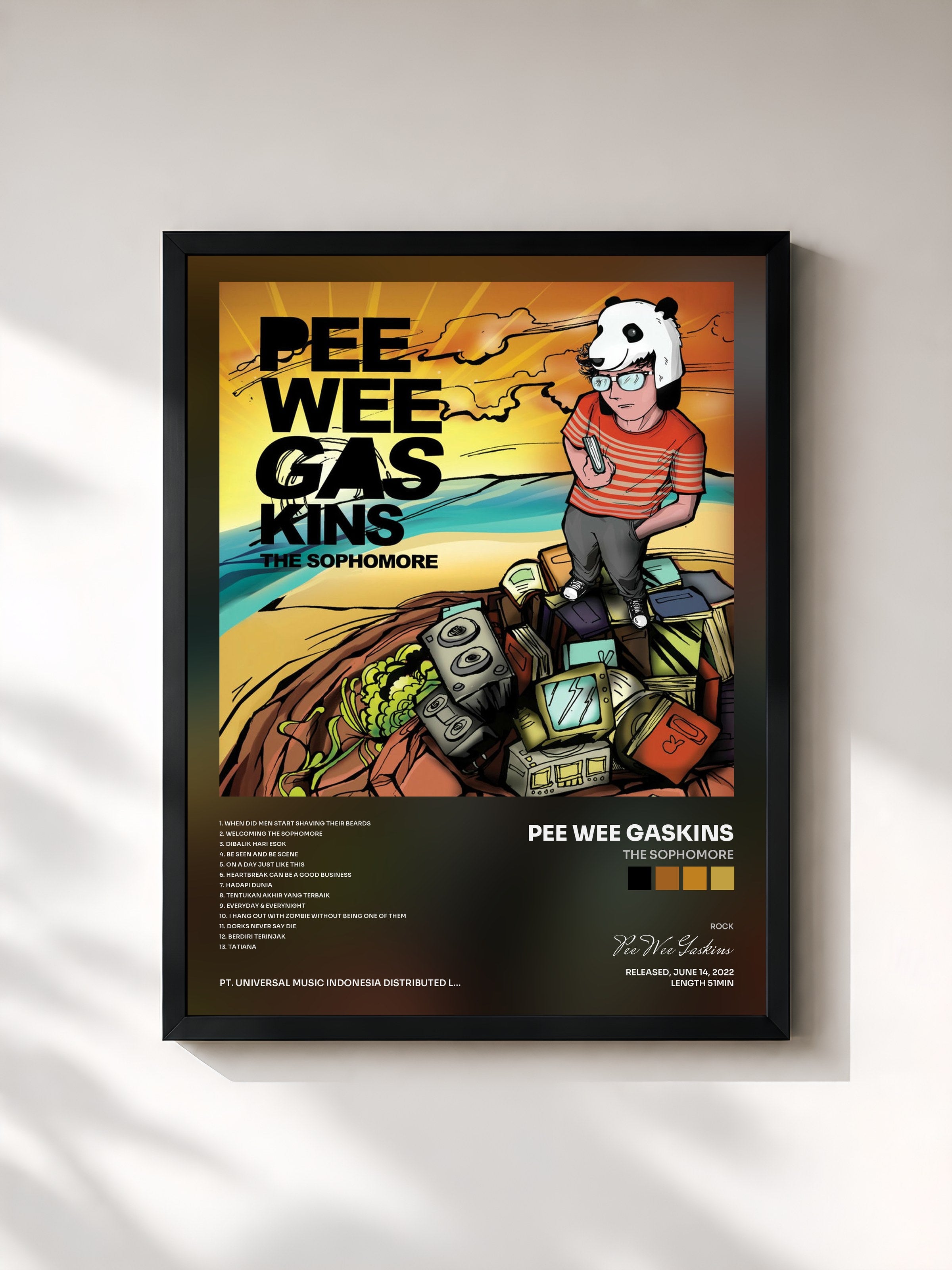 #noir Tableau de l'album The Sophomore de Pee Wee Gaskins, cadre noir, imprimé et encadré en France