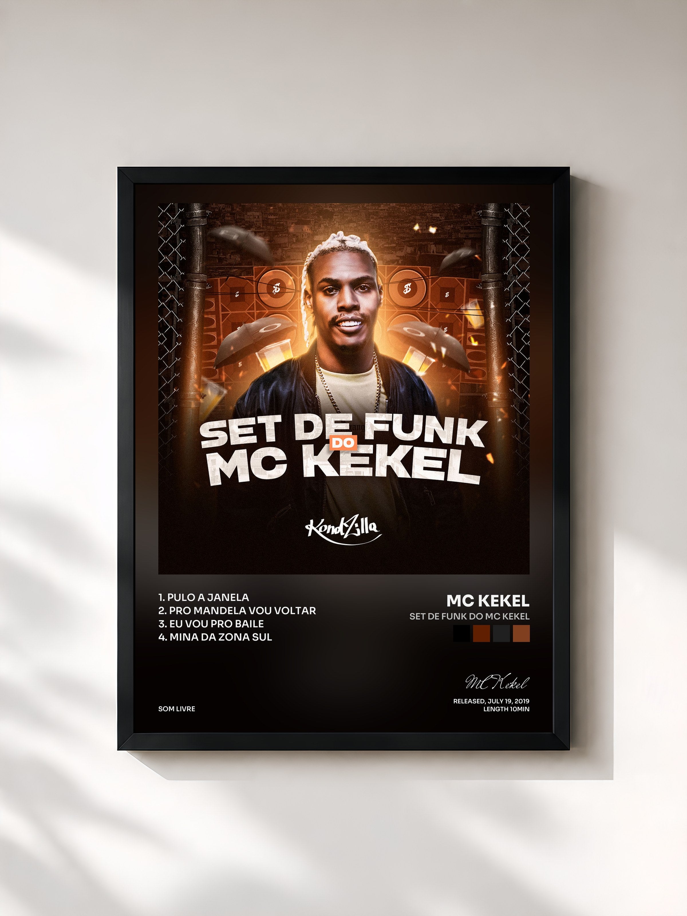 #noir Tableau de l'album Set de Funk do Mc Kekel de MC Kekel, cadre noir, imprimé et encadré en France