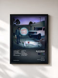 #noir Tableau de l'album in loving memory de blackbear, cadre noir, imprimé et encadré en France