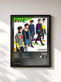 #noir Tableau de l'album Five de SHINee, cadre noir, imprimé et encadré en France