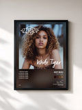 #noir Tableau de l'album White Tiger (Remixes) de Izzy Bizu, cadre noir, imprimé et encadré en France