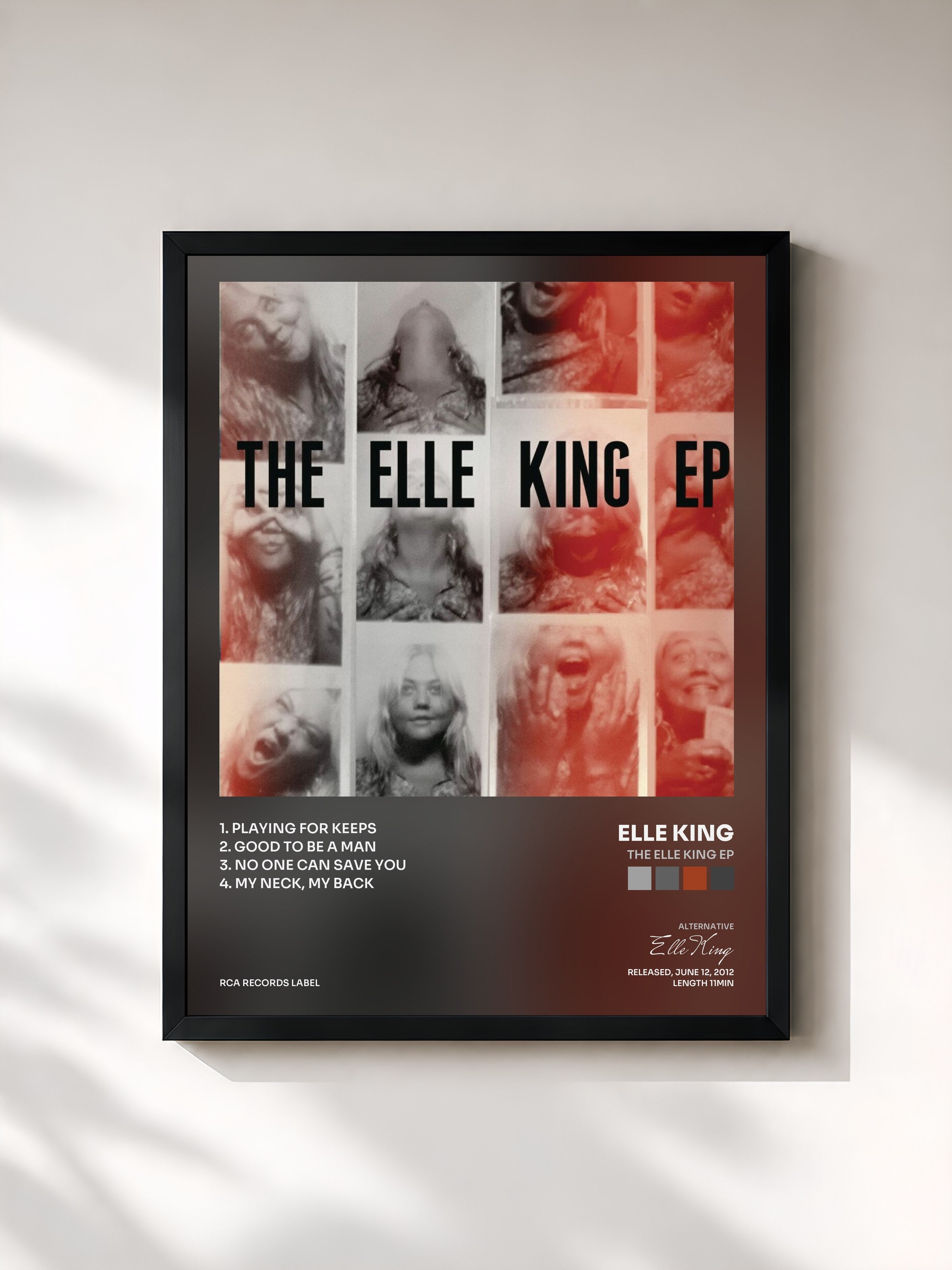 #noir Tableau de l'album The Elle King EP de Elle King, cadre noir, imprimé et encadré en France