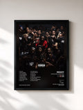 #noir Tableau de l'album Gangland Landlord de Mozzy, cadre noir, imprimé et encadré en France