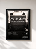 #noir Tableau de l'album Sinners Never Sleep de You Me At Six, cadre noir, imprimé et encadré en France