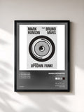 #noir Tableau de l'album Uptown Funk (Remixes) (feat. Bruno Mars) de Mark Ronson, cadre noir, imprimé et encadré en France