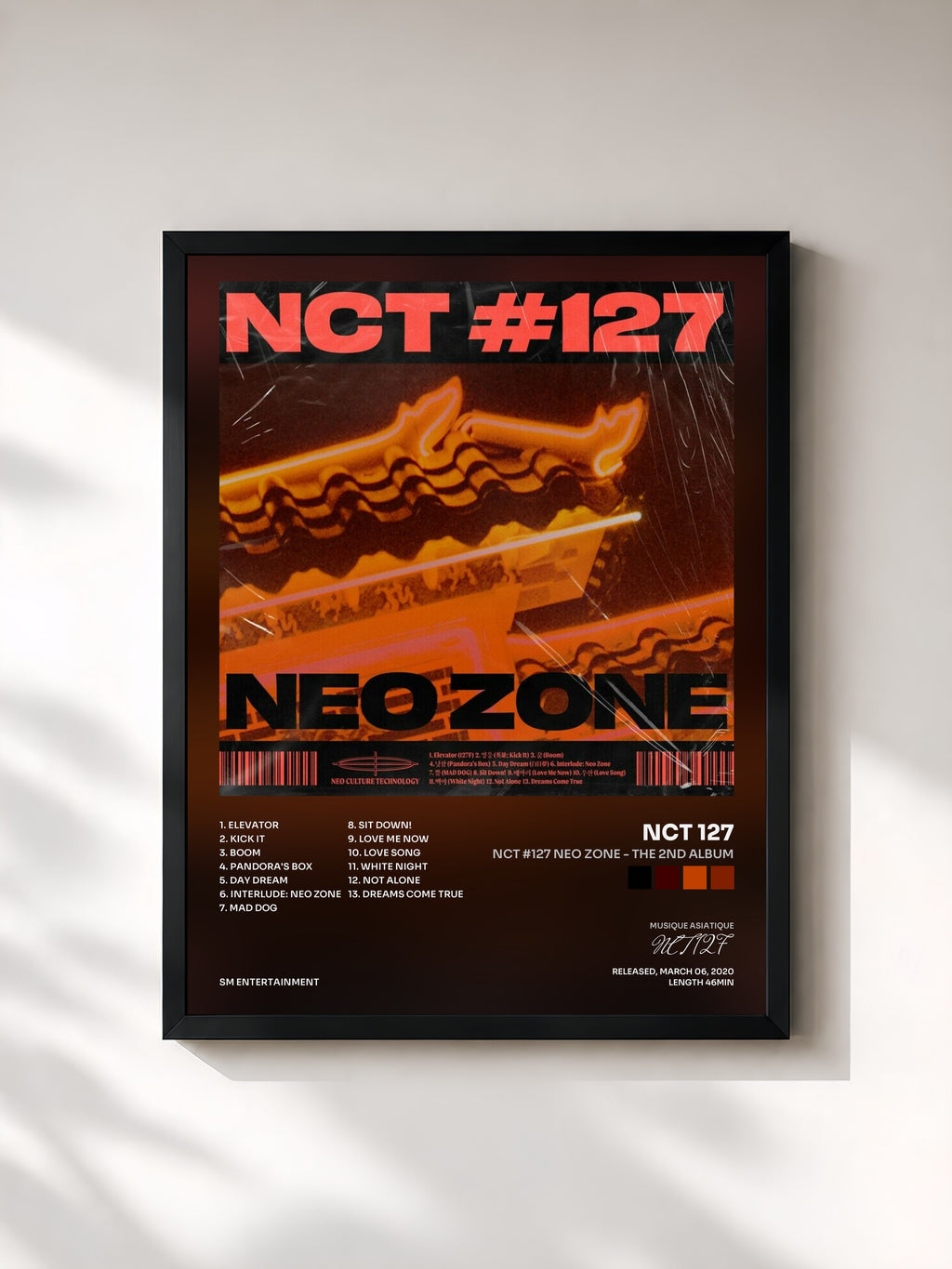 #noir Tableau de l'album NCT #127 Neo Zone - The 2nd Album de NCT 127, cadre noir, imprimé et encadré en France