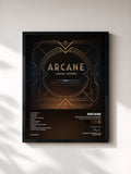#noir Tableau de l'album Arcane League of Legends (Soundtrack from the Animated Series) de Arcane, cadre noir, imprimé et encadré en France