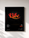 #noir Tableau de l'album EP de Vibe, cadre noir, imprimé et encadré en France