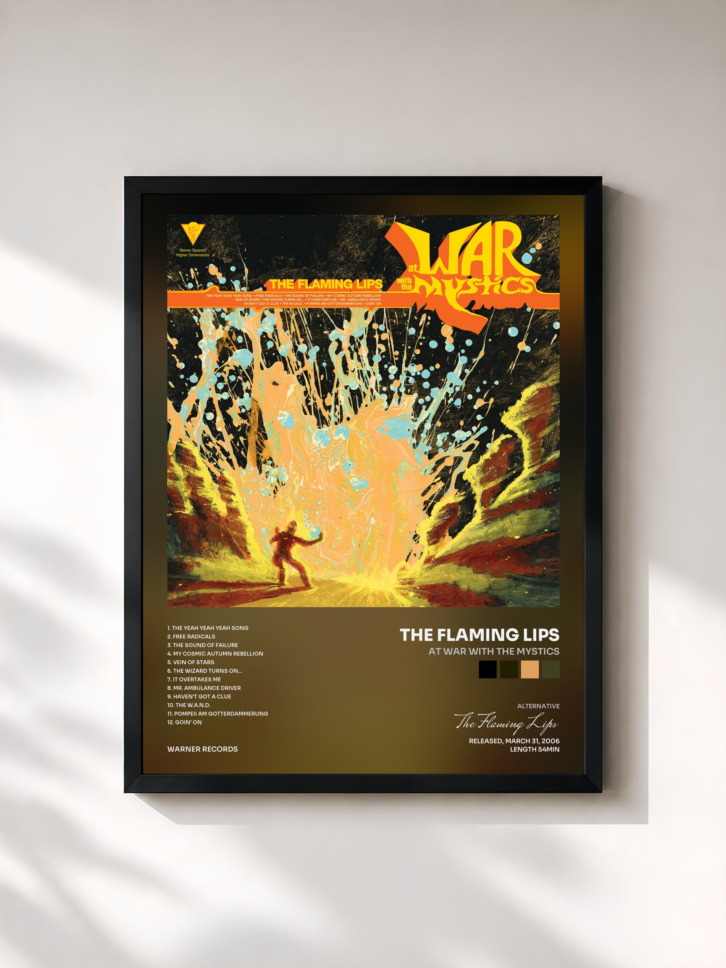 #noir Tableau de l'album At War with the Mystics de The Flaming Lips, cadre noir, imprimé et encadré en France