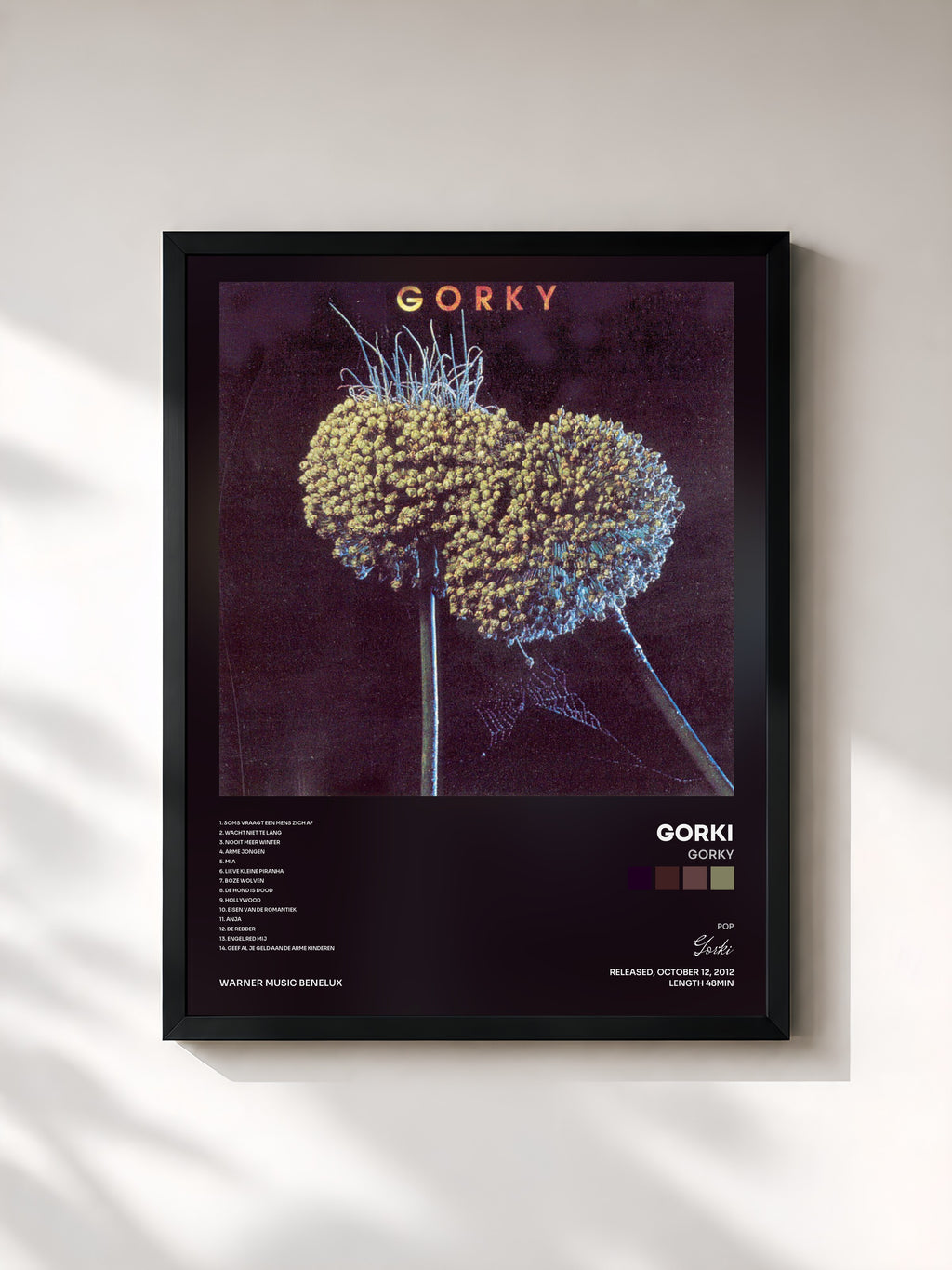 #noir Tableau de l'album Gorky de Gorki, cadre noir, imprimé et encadré en France
