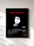 #noir Tableau de l'album Erratic Cinematic de Gerry Cinnamon, cadre noir, imprimé et encadré en France