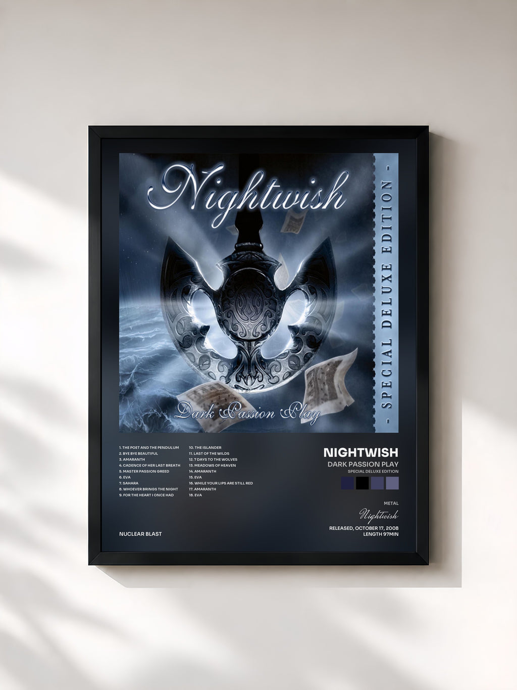 #noir Tableau de l'album Dark Passion Play (Special Deluxe Edition) de Nightwish, cadre noir, imprimé et encadré en France
