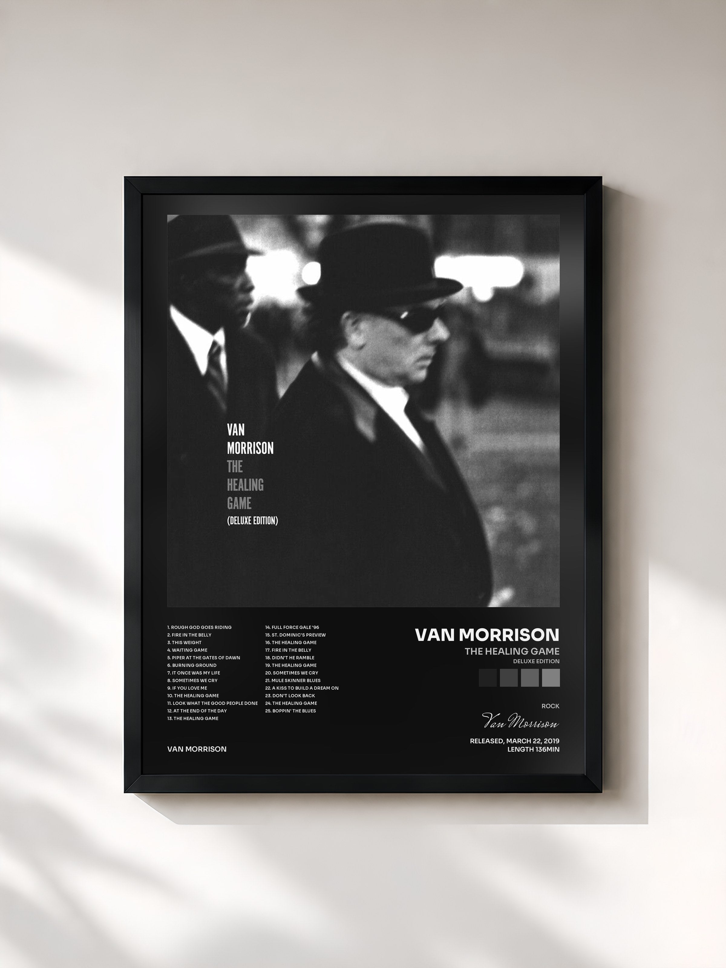 #noir Tableau de l'album The Healing Game (Deluxe Edition) de Van Morrison, cadre noir, imprimé et encadré en France