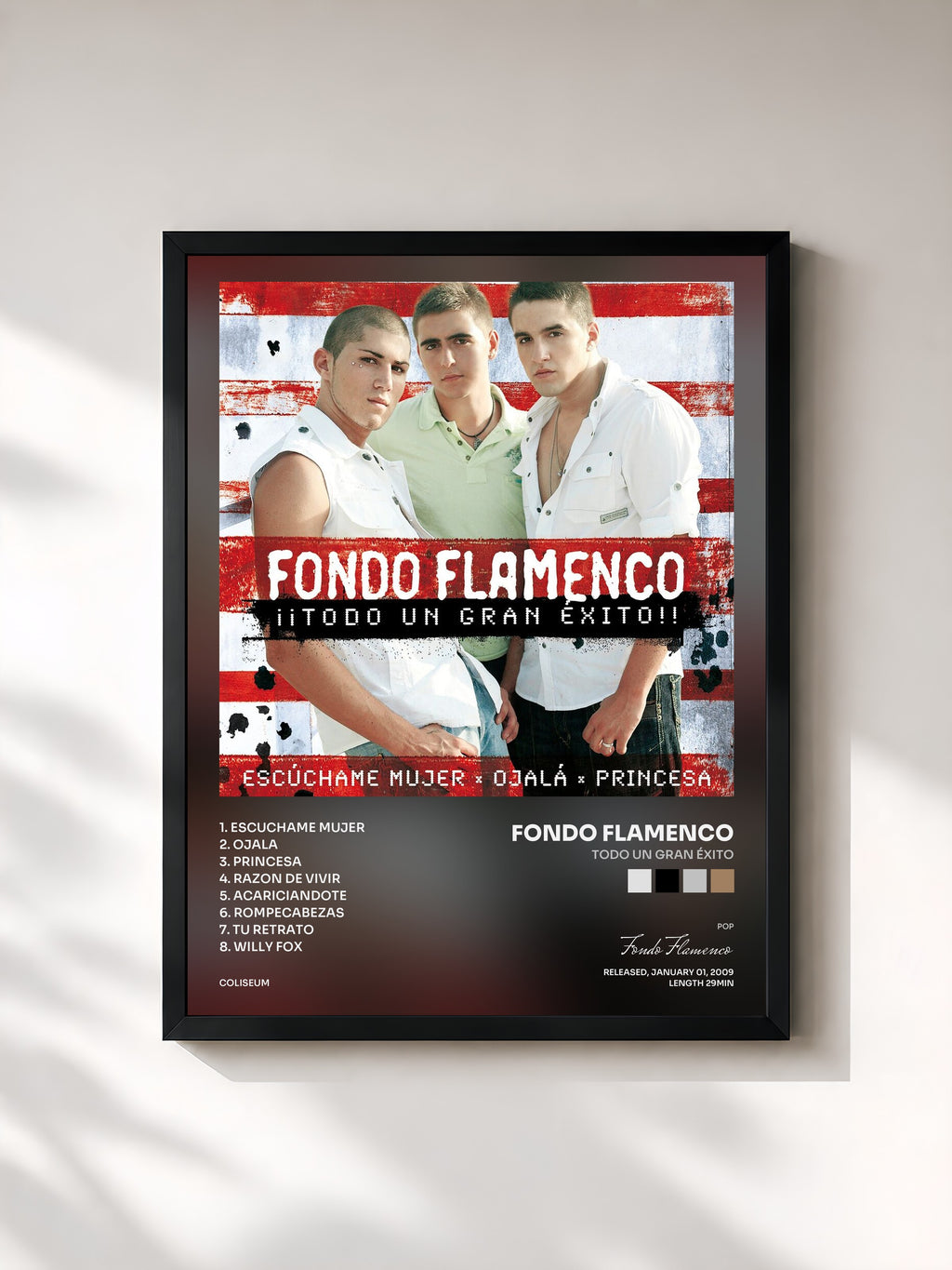 #noir Tableau de l'album Todo un Gran Éxito de Fondo Flamenco, cadre noir, imprimé et encadré en France