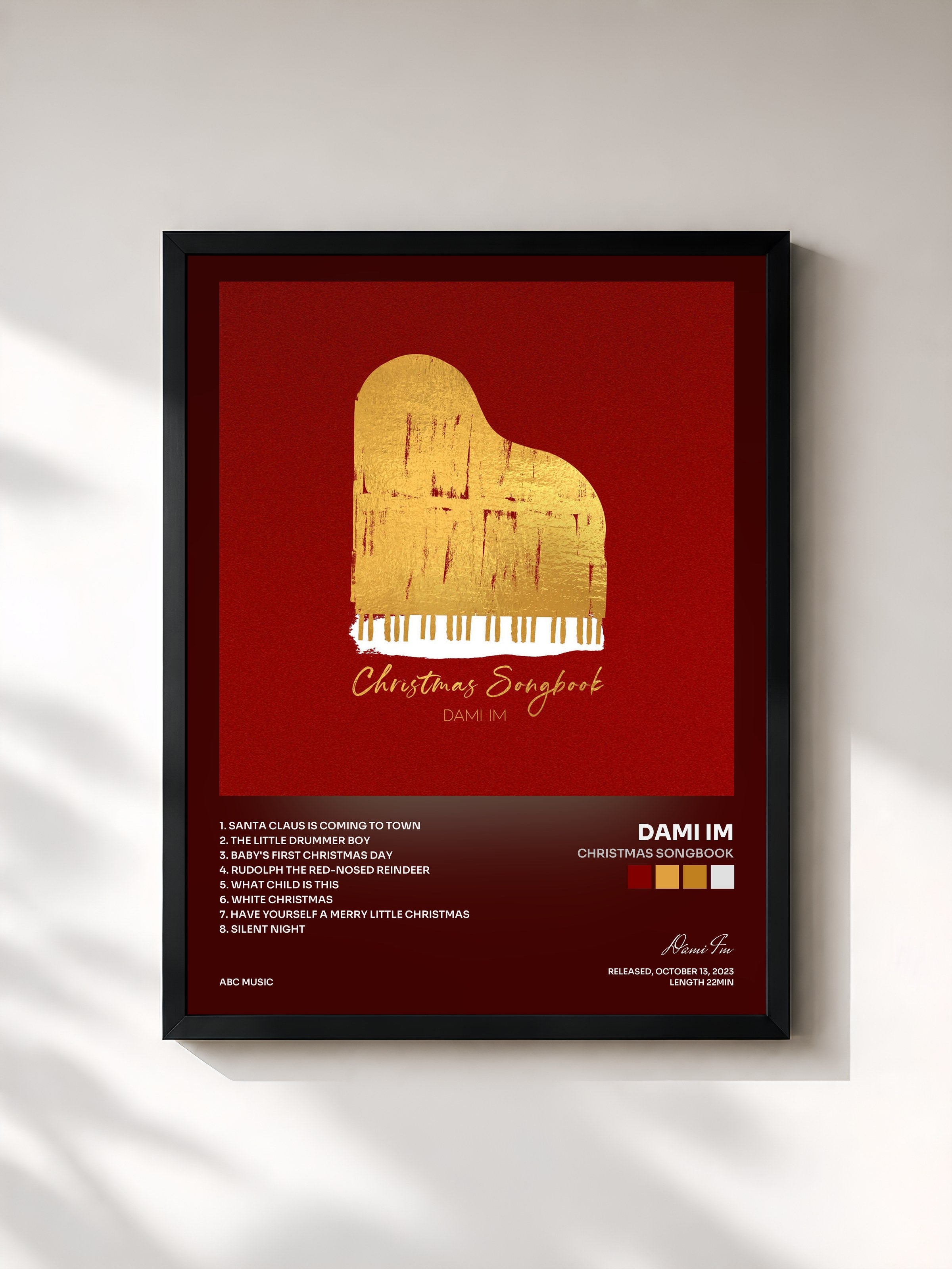 #noir Tableau de l'album Christmas Songbook de Dami Im, cadre noir, imprimé et encadré en France