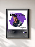 #noir Tableau de l'album Deezer Sessions de Manuel Turizo, cadre noir, imprimé et encadré en France