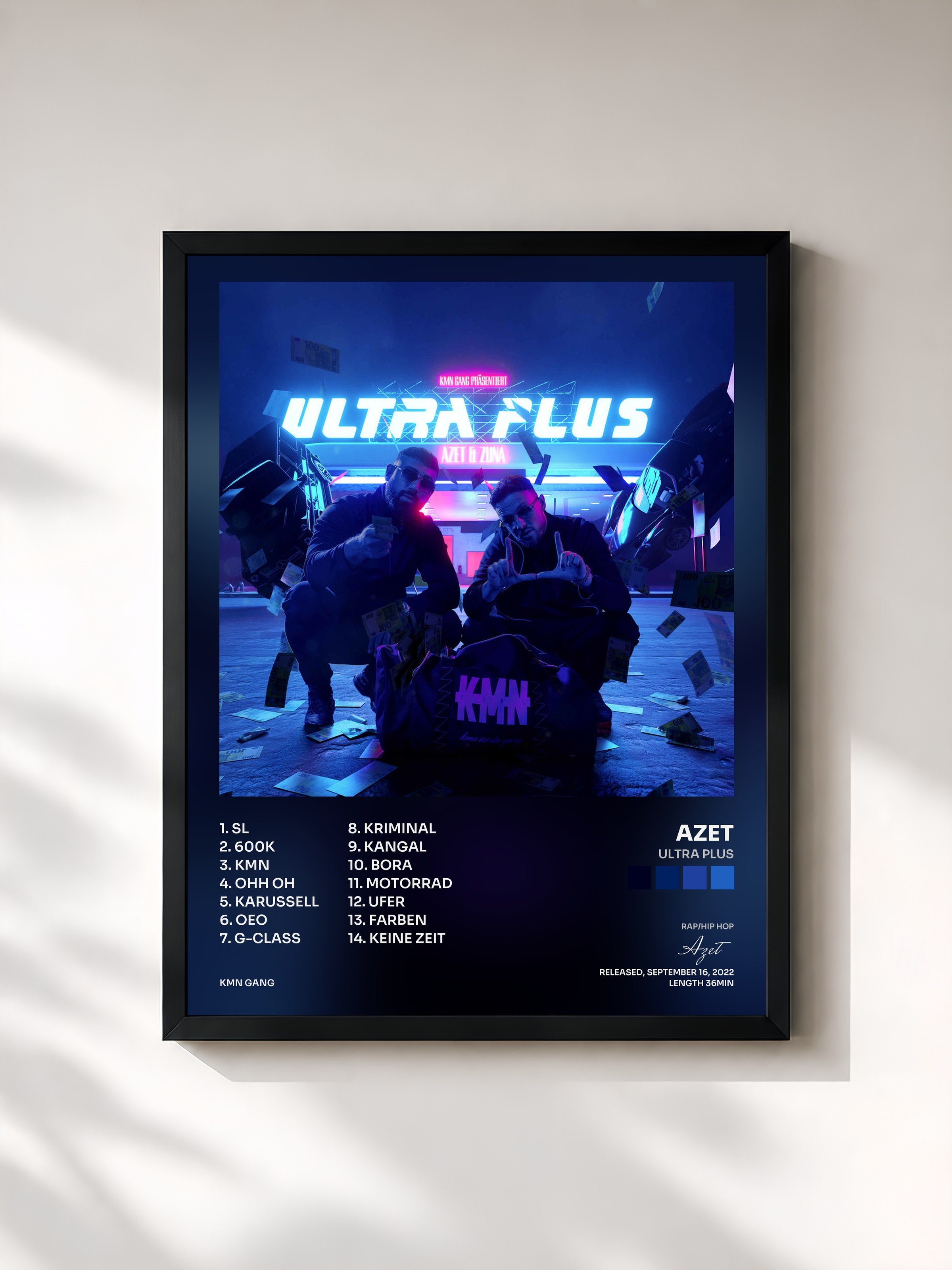 #noir Tableau de l'album Ultra Plus de Azet, cadre noir, imprimé et encadré en France