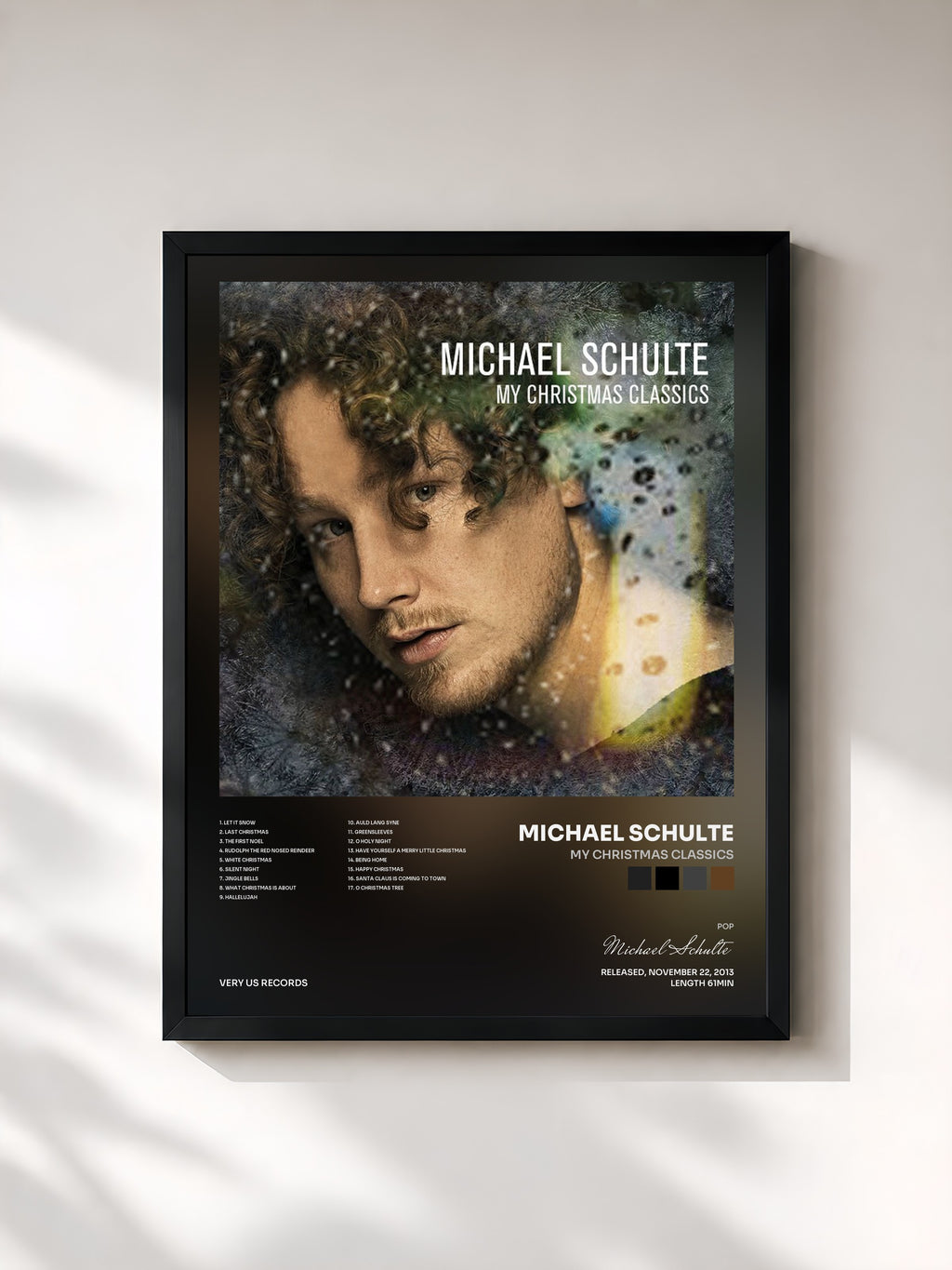 #noir Tableau de l'album My Christmas Classics de Michael Schulte, cadre noir, imprimé et encadré en France
