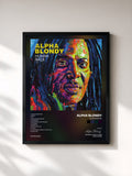 #noir Tableau de l'album Human Race de Alpha Blondy, cadre noir, imprimé et encadré en France