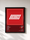 #noir Tableau de l'album WELCOME BACK de iKON, cadre noir, imprimé et encadré en France