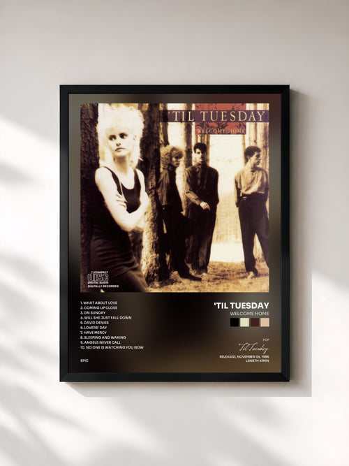 #noir Tableau de l'album Welcome Home de 'Til Tuesday, cadre noir, imprimé et encadré en France