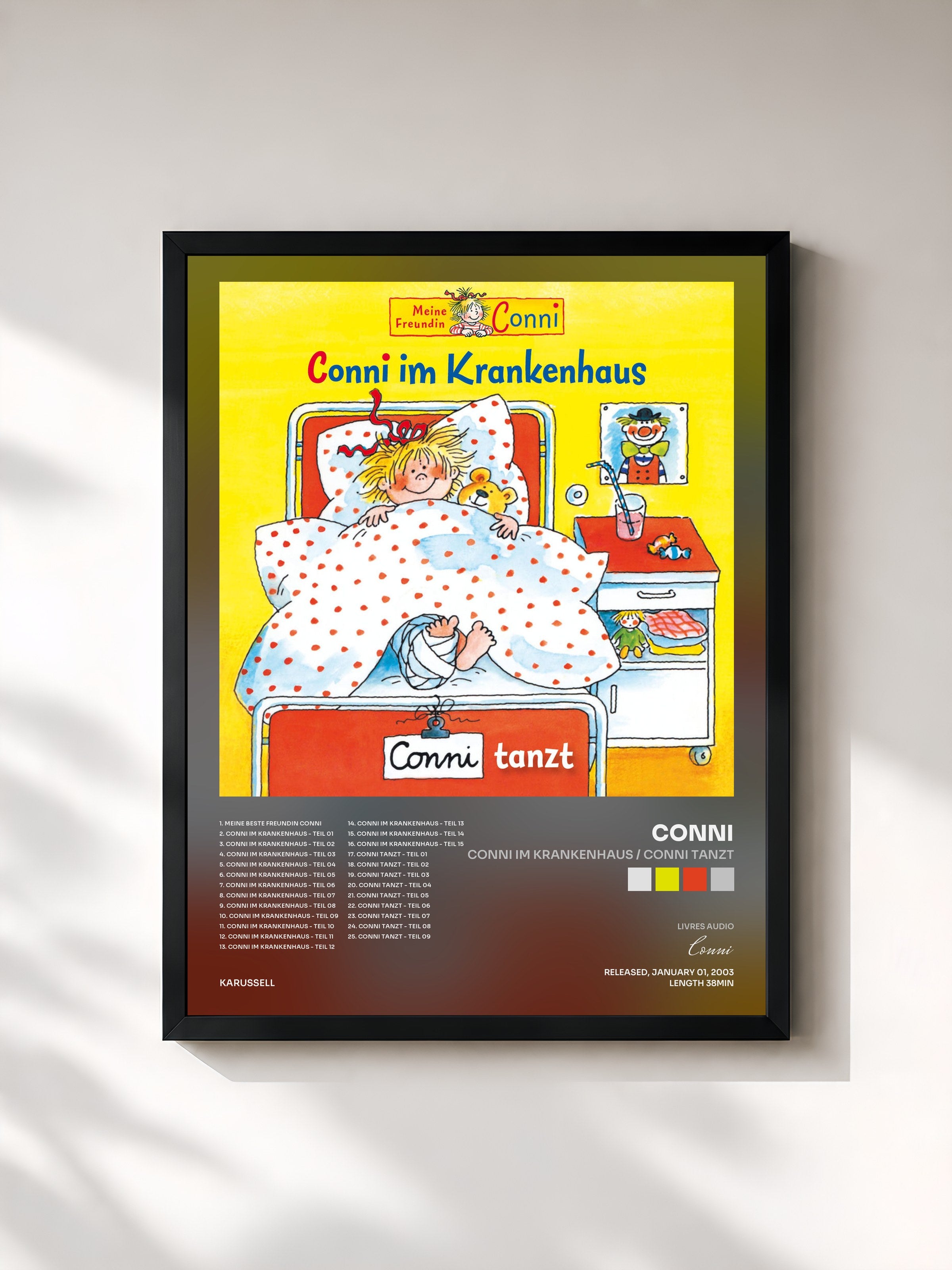 #noir Tableau de l'album Conni im Krankenhaus / Conni tanzt de Conni, cadre noir, imprimé et encadré en France