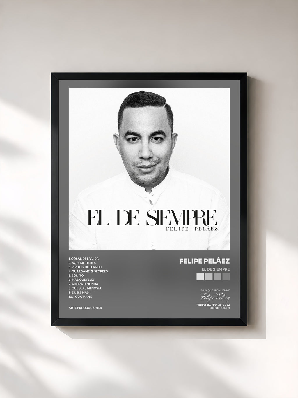 #noir Tableau de l'album EL DE SIEMPRE de Felipe Peláez, cadre noir, imprimé et encadré en France