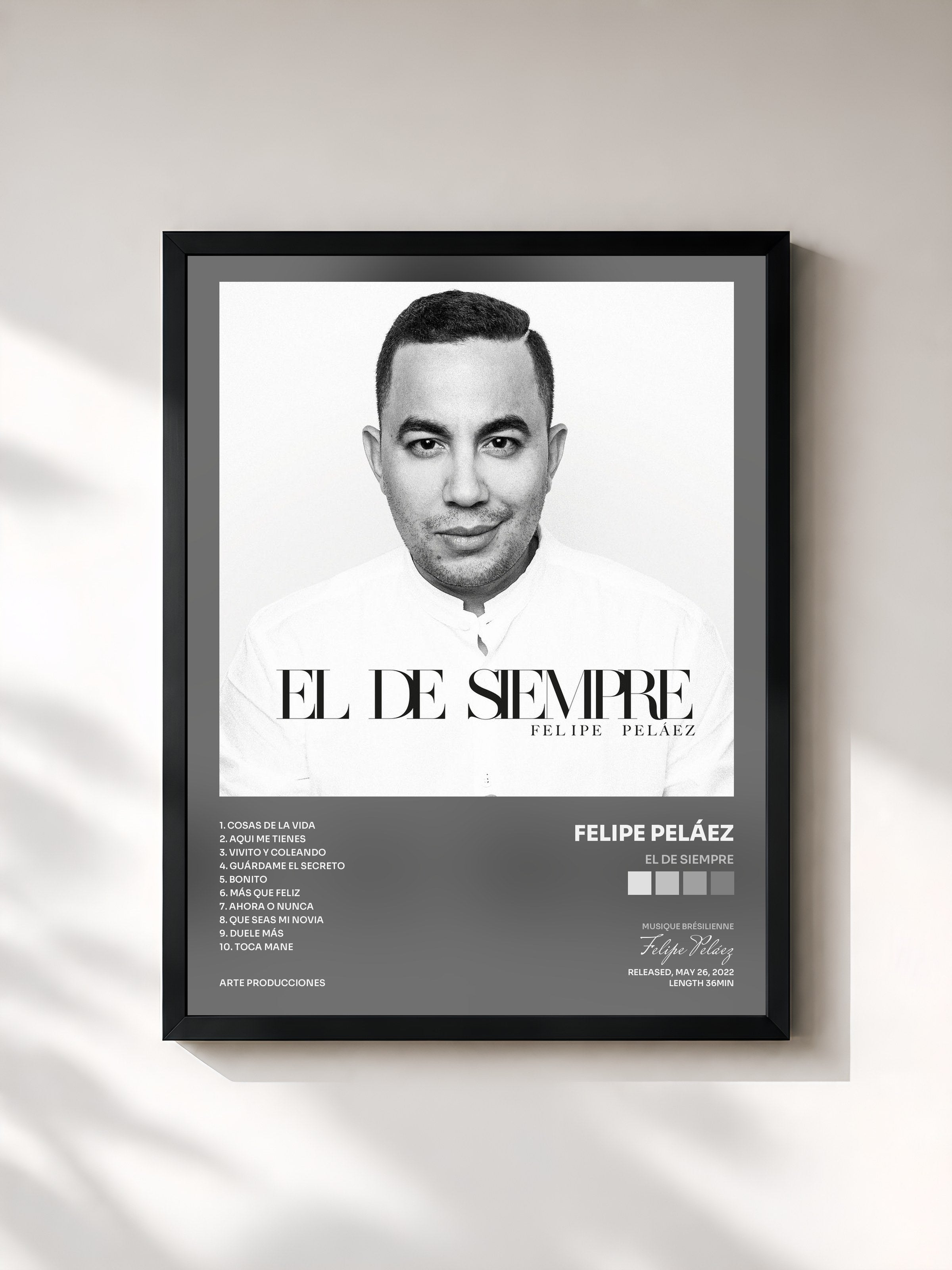 #noir Tableau de l'album EL DE SIEMPRE de Felipe Peláez, cadre noir, imprimé et encadré en France