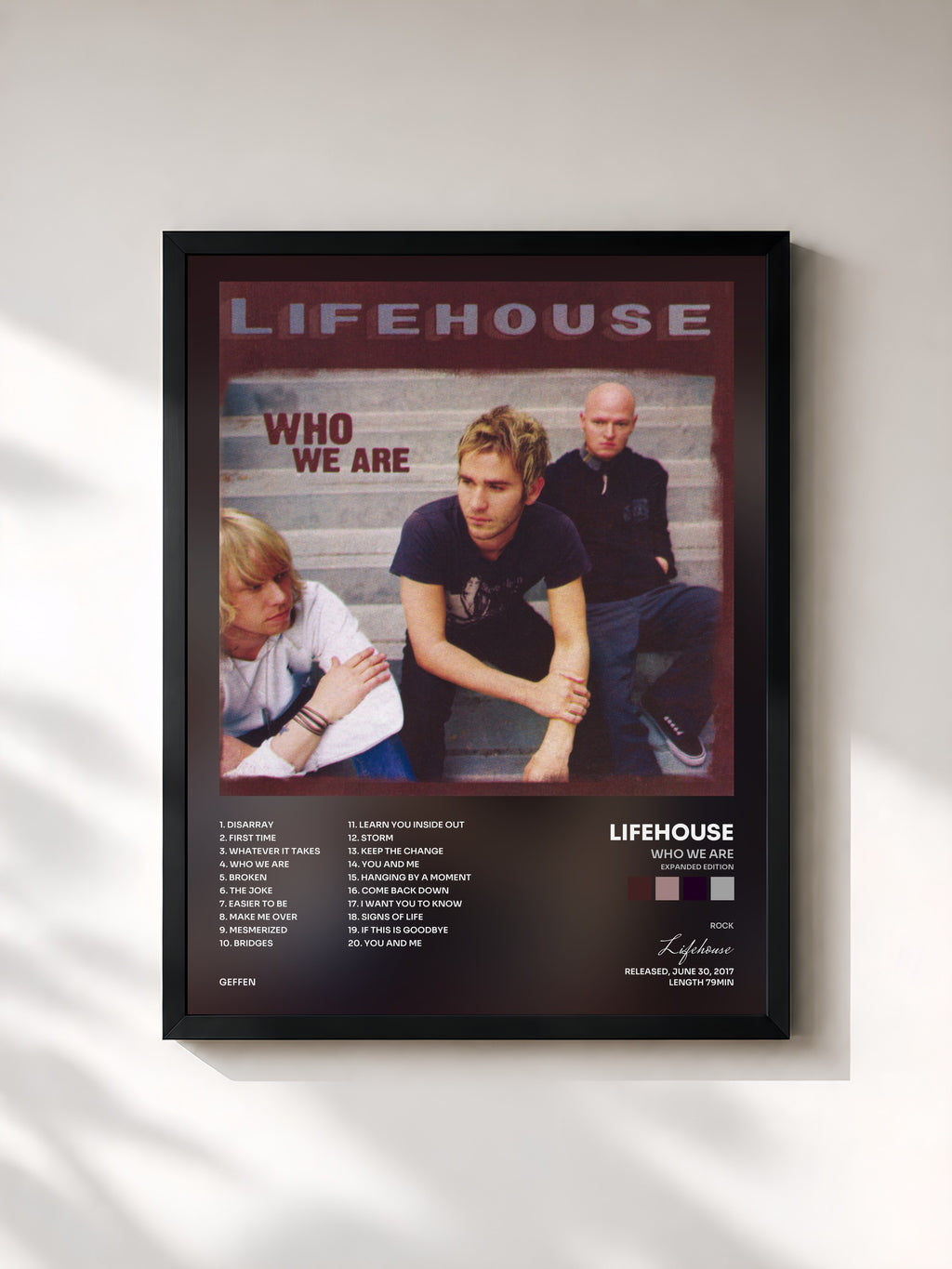 #noir Tableau de l'album Who We Are (Expanded Edition) de Lifehouse, cadre noir, imprimé et encadré en France