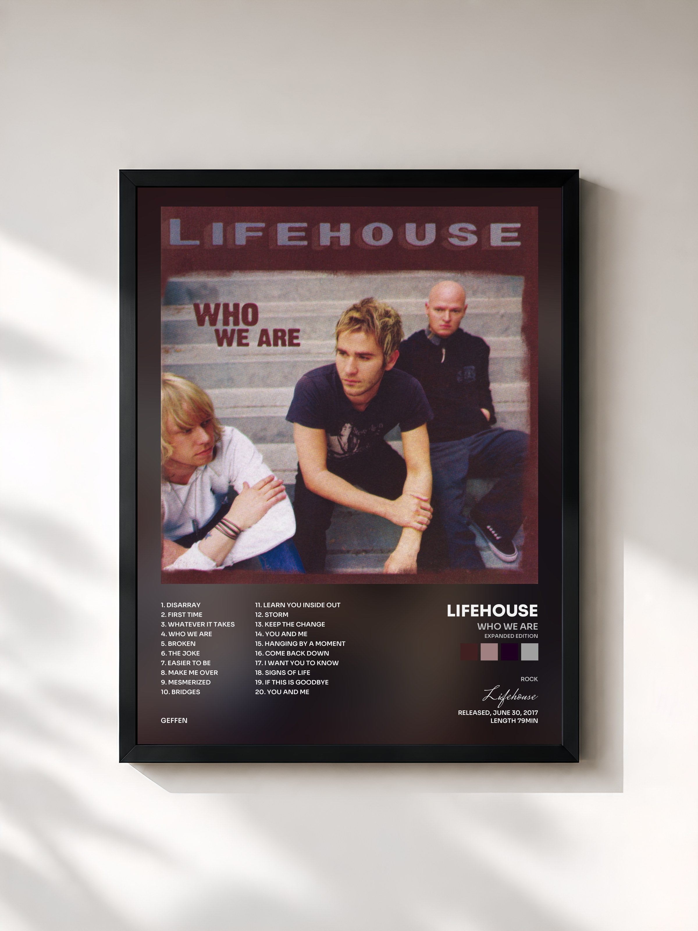#noir Tableau de l'album Who We Are (Expanded Edition) de Lifehouse, cadre noir, imprimé et encadré en France