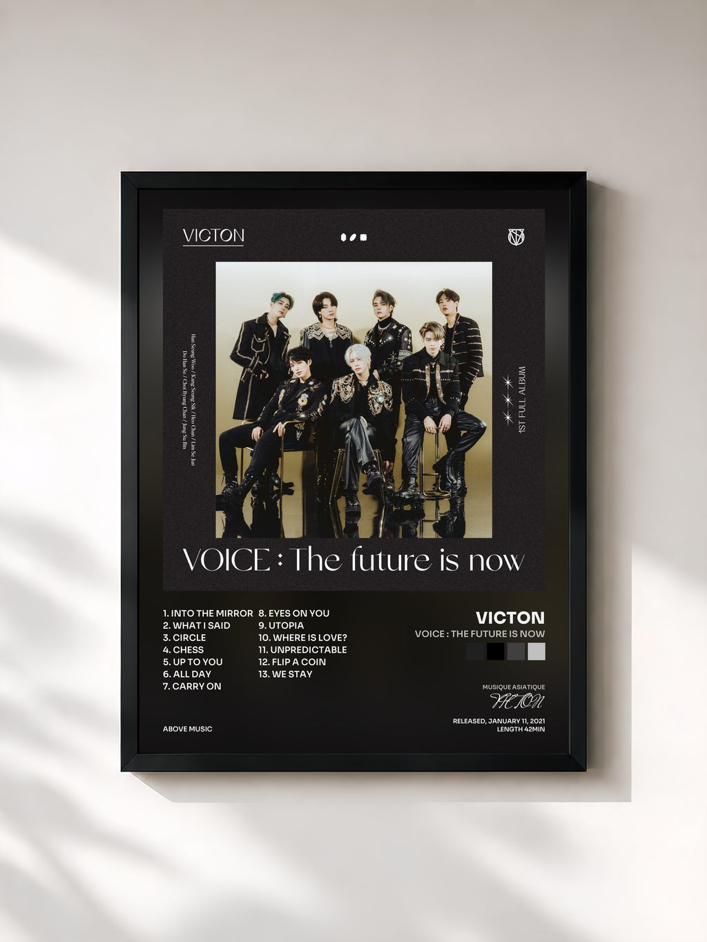 #noir Tableau de l'album VOICE : The future is now de VICTON, cadre noir, imprimé et encadré en France