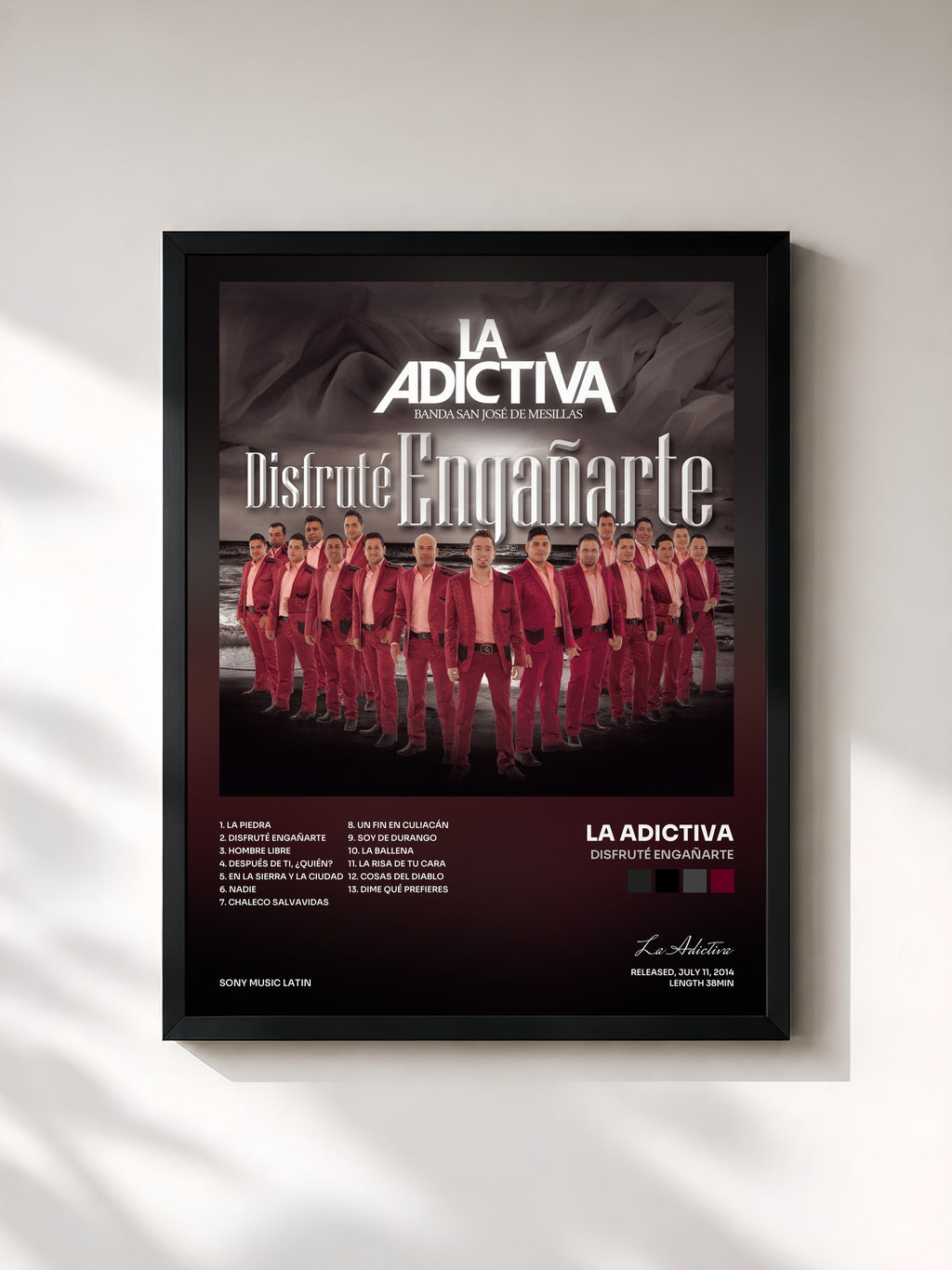 #noir Disfruté Engañarte di La Adictiva in stampa incorniciata, cornice nera, stampata e incorniciata in Francia