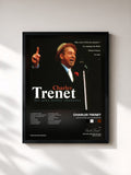 #noir Tableau de l'album les plus belles chansons de Charles Trenet, cadre noir, imprimé et encadré en France