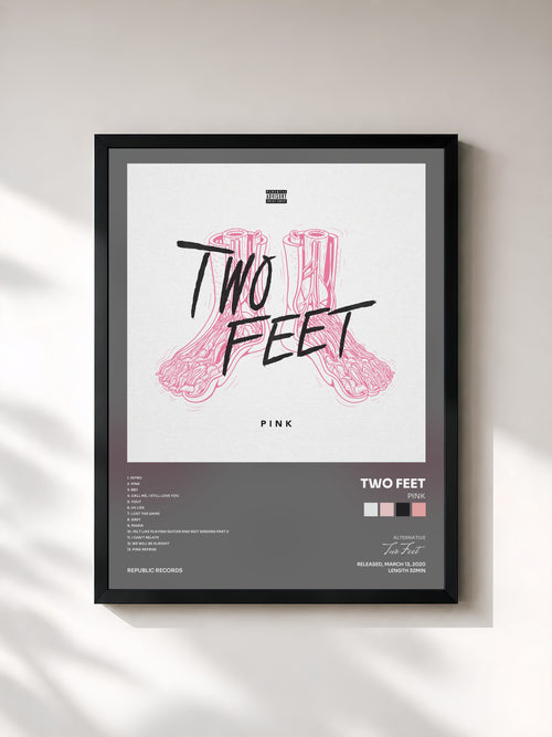 Two Feet · Pink — Affiche encadrée