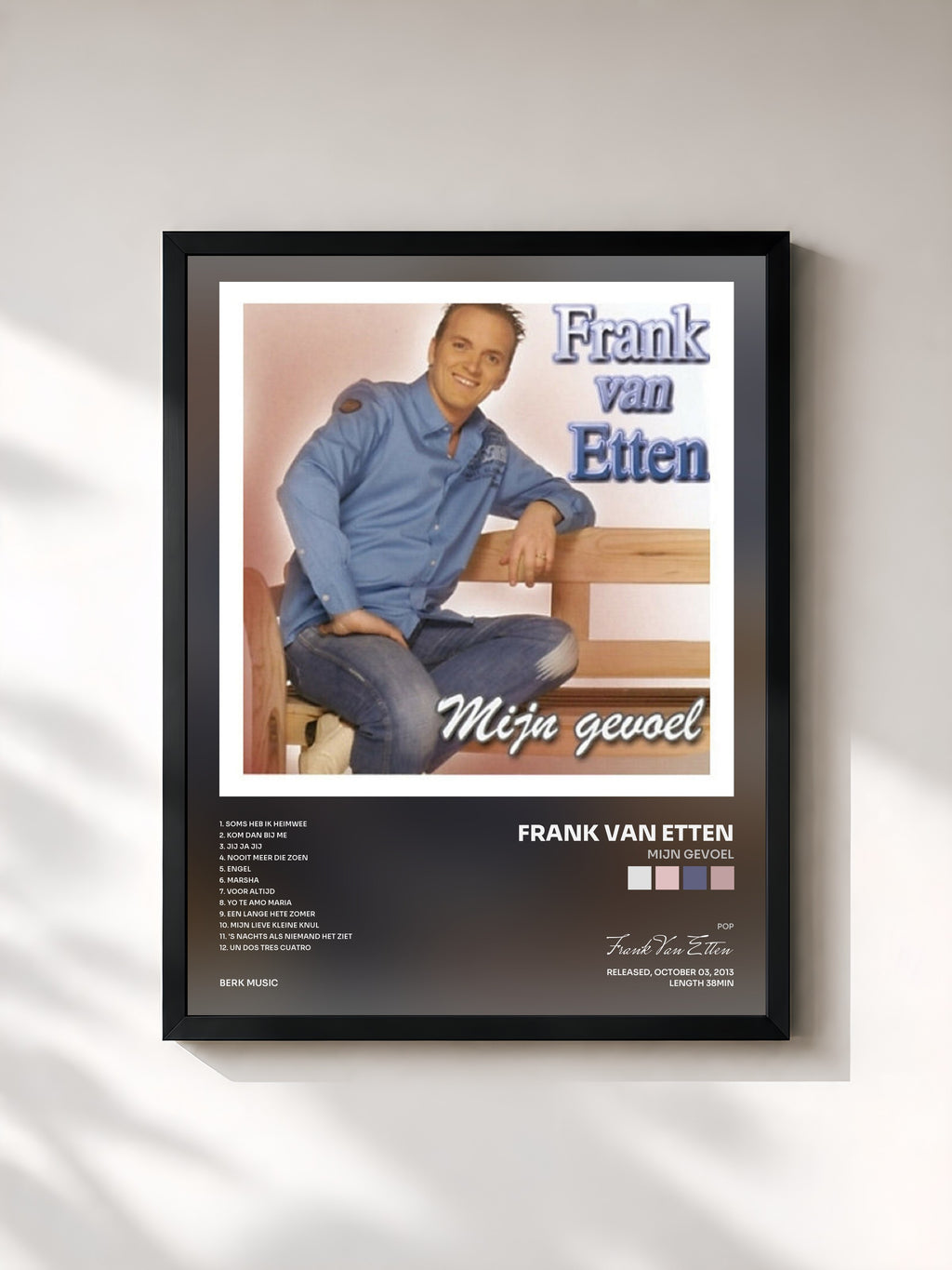 #noir Tableau de l'album Mijn Gevoel de Frank Van Etten, cadre noir, imprimé et encadré en France