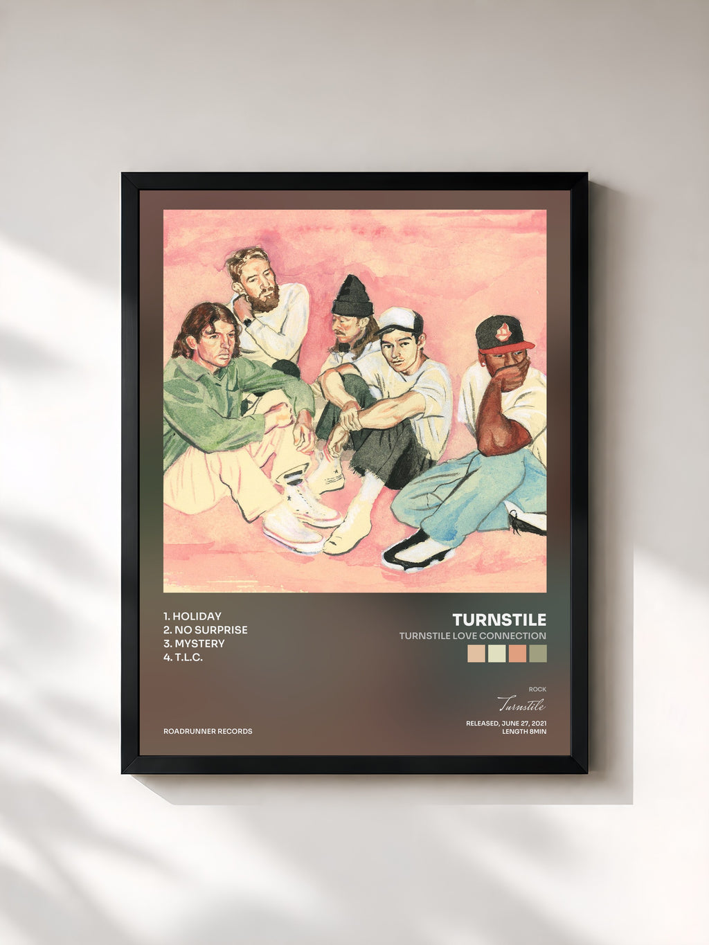 #noir Tableau de l'album TURNSTILE LOVE CONNECTION de Turnstile, cadre noir, imprimé et encadré en France