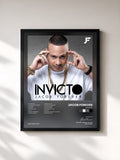 #noir Tableau de l'album Invicto de Jacob Forever, cadre noir, imprimé et encadré en France