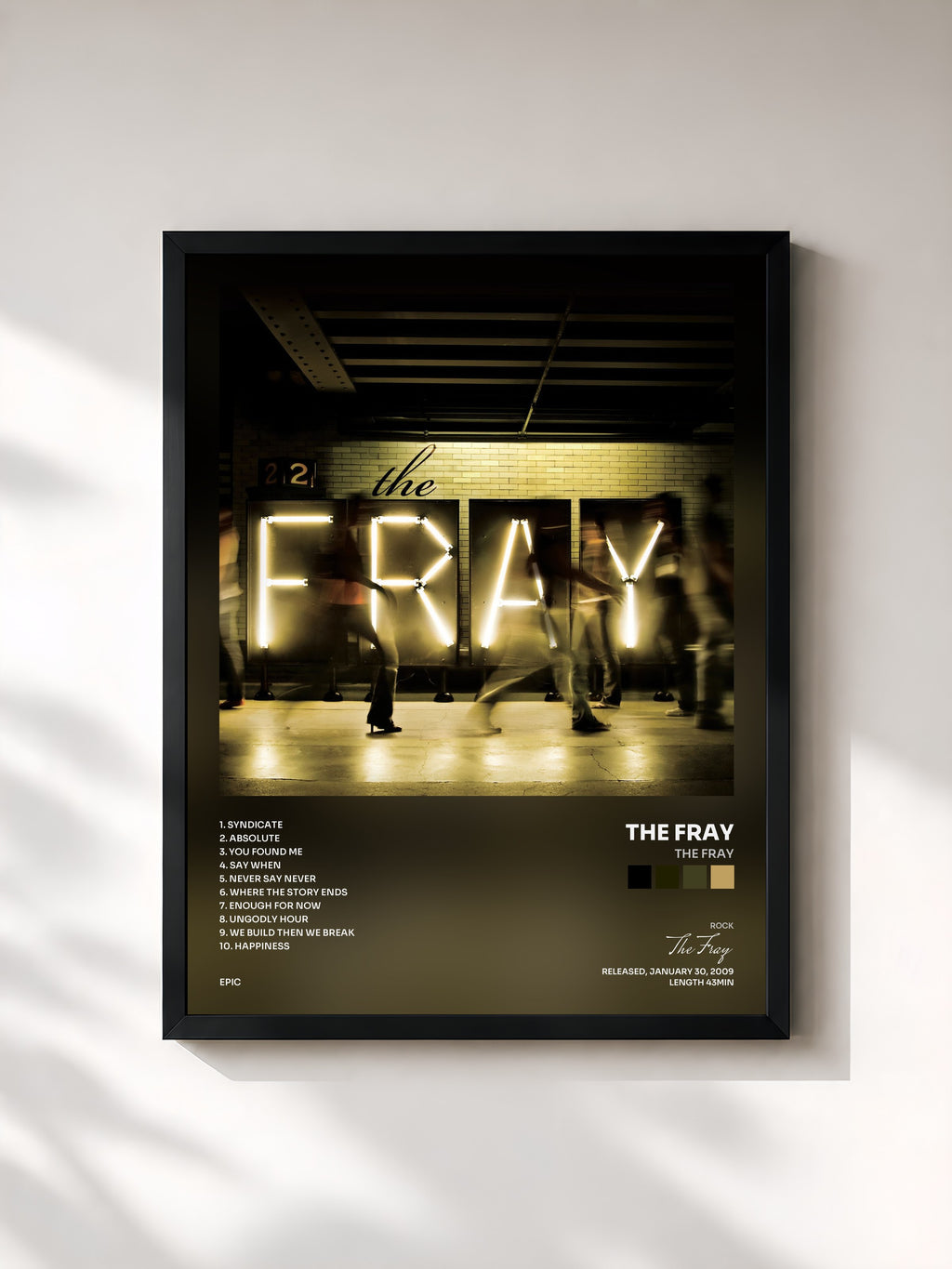 #noir Tableau de l'album The Fray de The Fray, cadre noir, imprimé et encadré en France