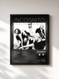 #noir Tableau de l'album Tales from the Beach de Incognito, cadre noir, imprimé et encadré en France