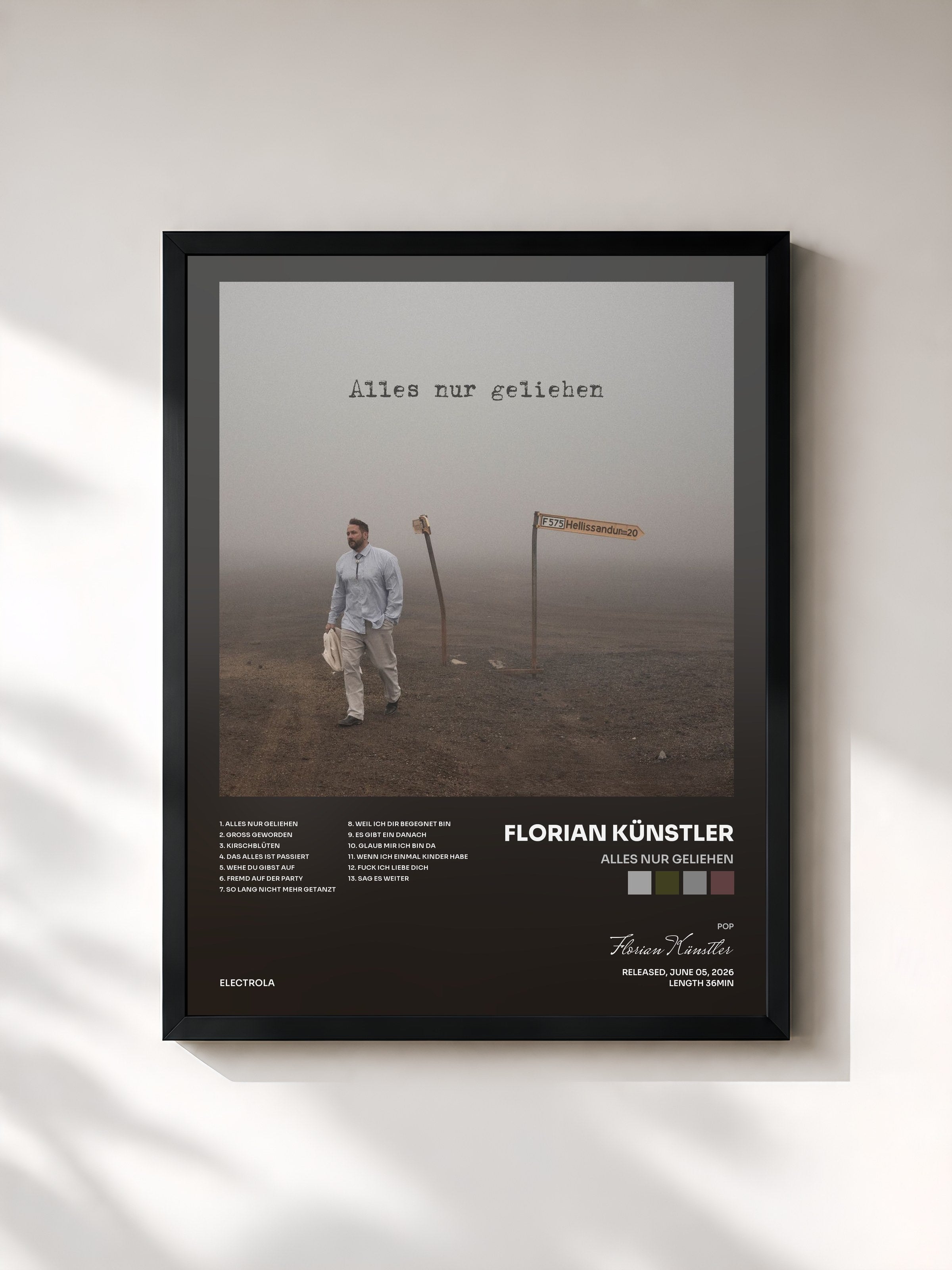 #noir Tableau de l'album Alles nur geliehen de Florian Künstler, cadre noir, imprimé et encadré en France