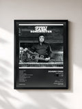 #noir Tableau de l'album Songwriter de Johnny Cash, cadre noir, imprimé et encadré en France