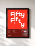 #noir Tableau de l'album The Beginning de FIFTY FIFTY, cadre noir, imprimé et encadré en France