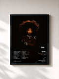 #noir Tableau de l'album Born in the Wild de Tems, cadre noir, imprimé et encadré en France