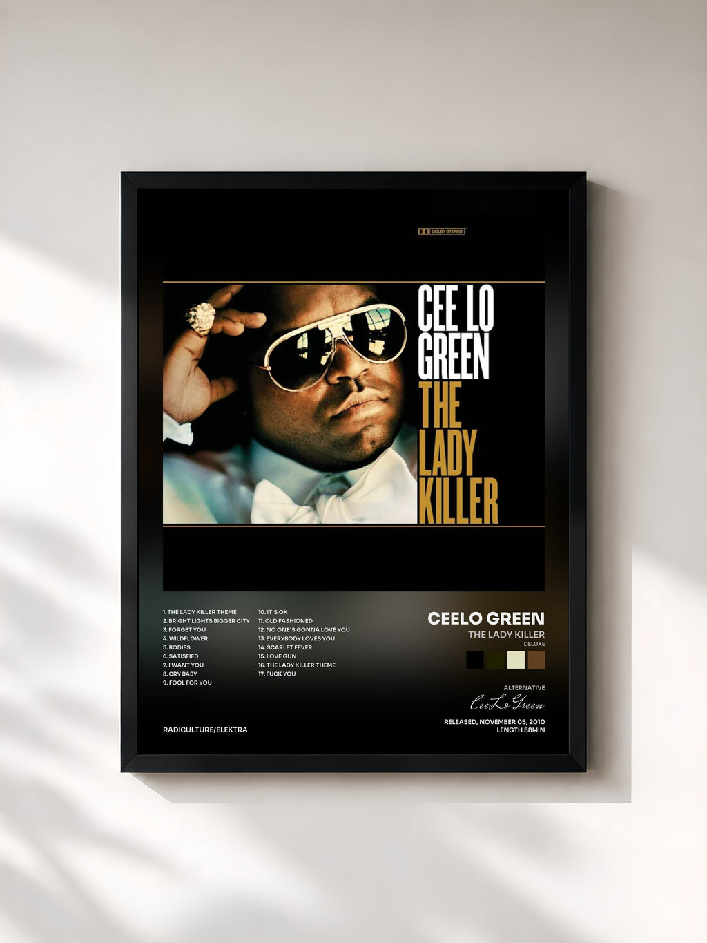 #noir Tableau de l'album The Lady Killer (Deluxe) de CeeLo Green, cadre noir, imprimé et encadré en France