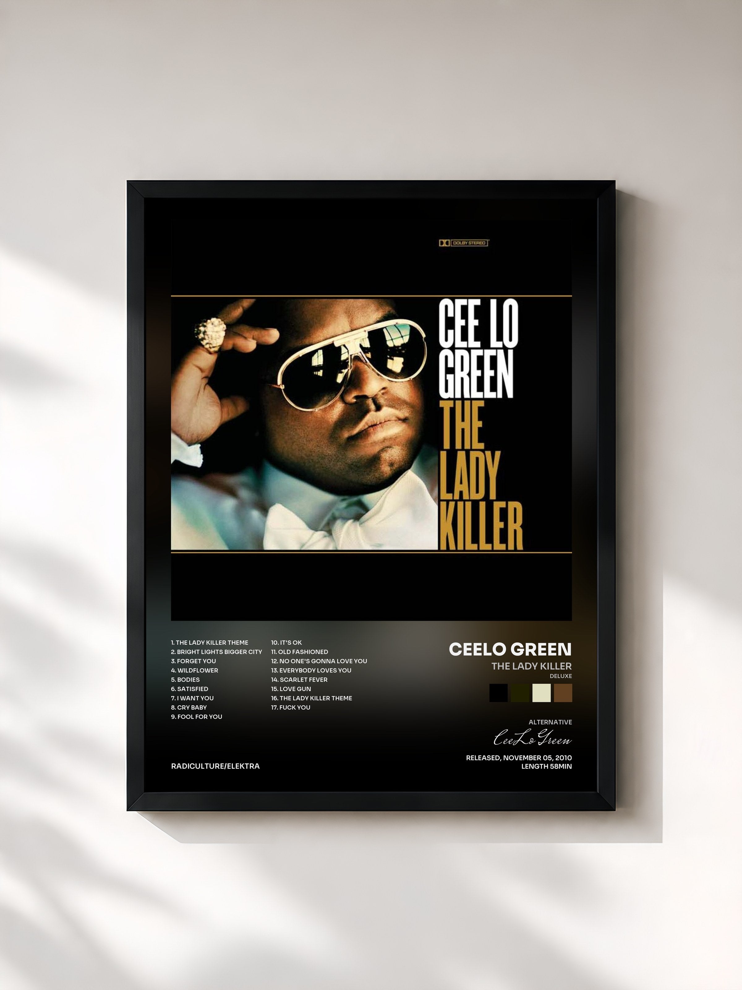 #noir Tableau de l'album The Lady Killer (Deluxe) de CeeLo Green, cadre noir, imprimé et encadré en France